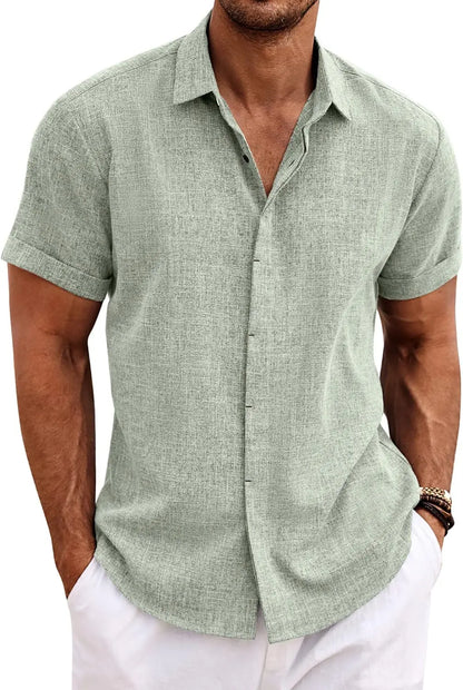 Linen Comfortable Casual Short Sleeve Top - Beach Summer Style