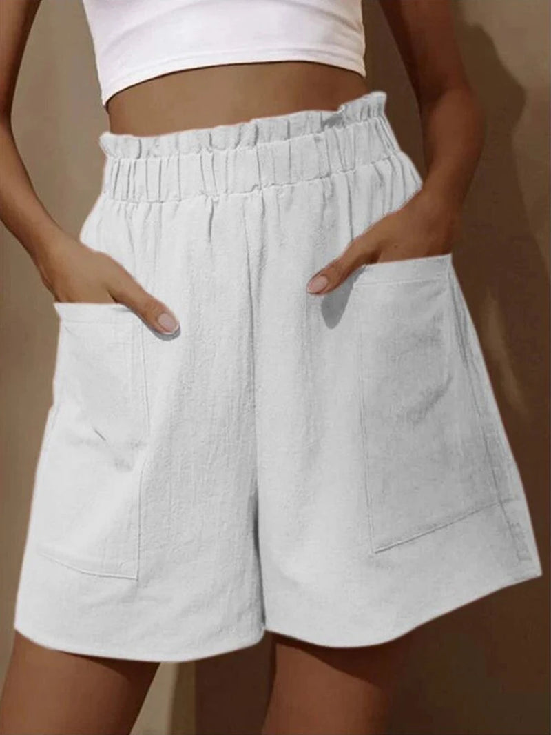 Summer High Waist Wide Leg Casual Shorts