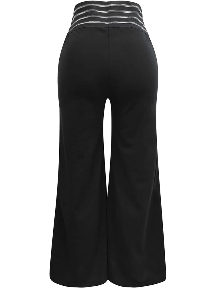 Crisscross Mesh Flared Trousers