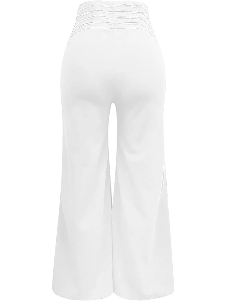 Crisscross Mesh Flared Trousers