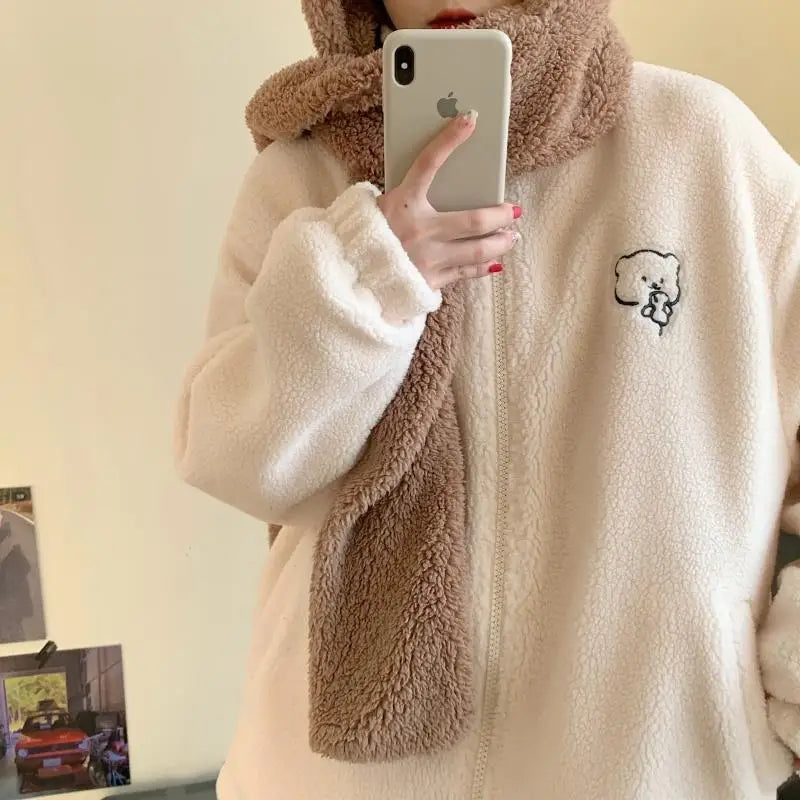 Embroidered Biscuit Bear Hoodie