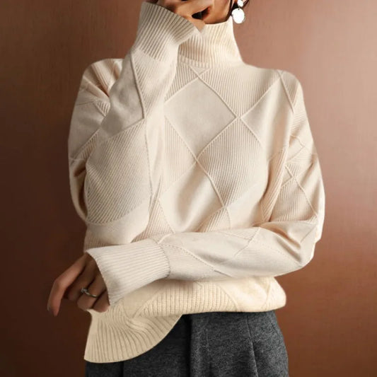 Cozy High Collar Knitted Sweater