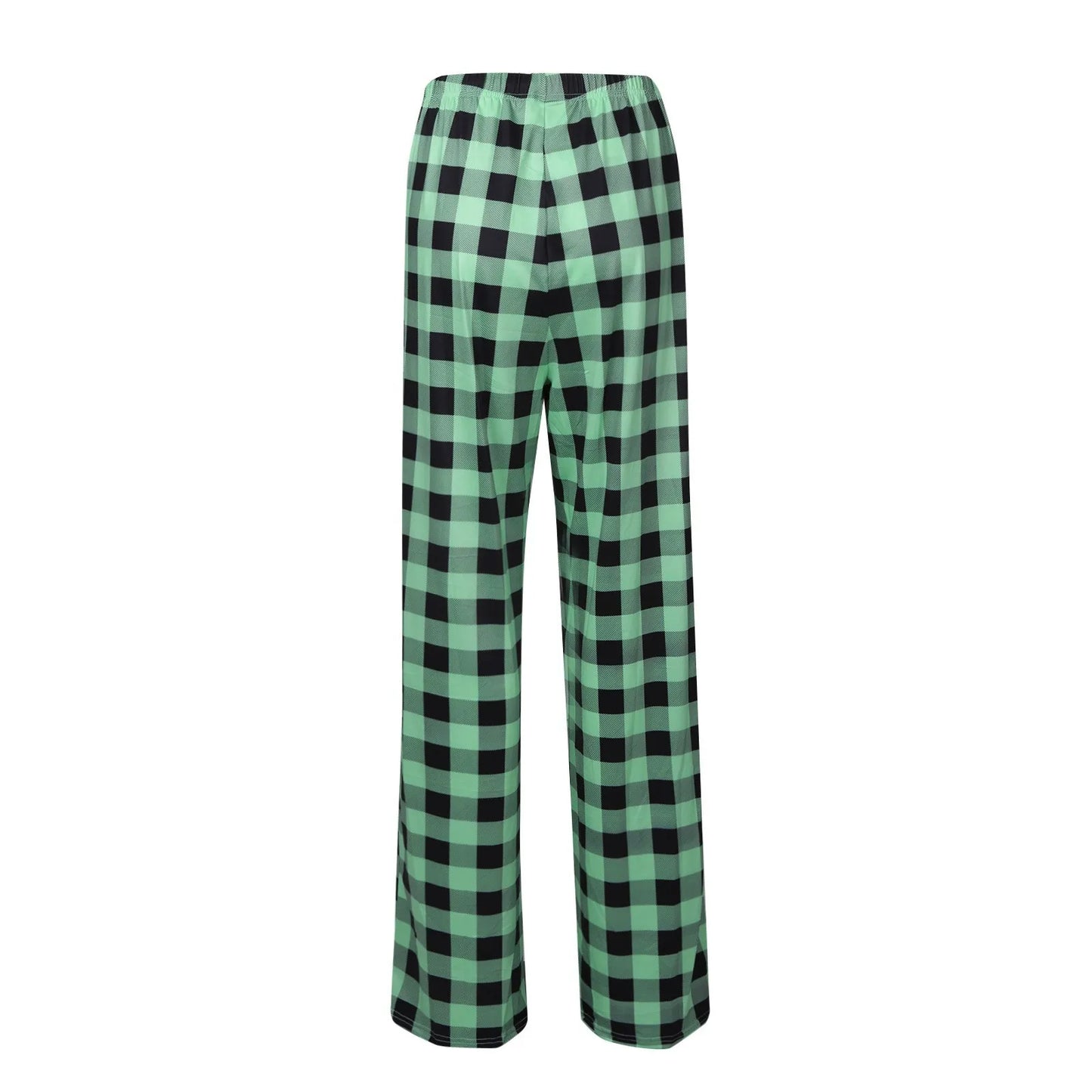 Cozy Plaid Wide Leg Streetwear Christmas Pants