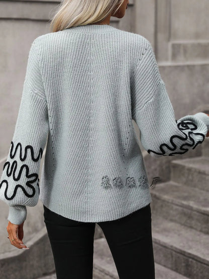 Autumn pullover knitted sweater