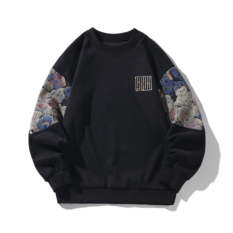 "Bearnix" BearEmbroider WildPatch Sweatshirt