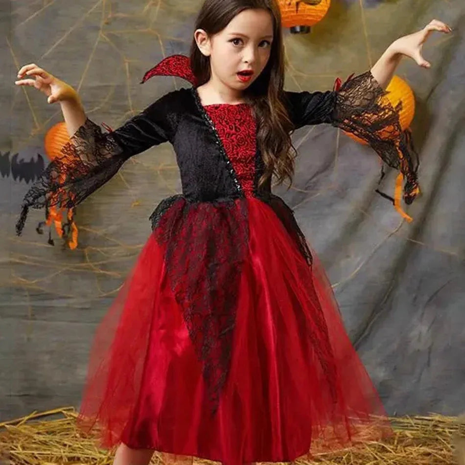 Halloween Girls Cosplay Vampire kids Dress