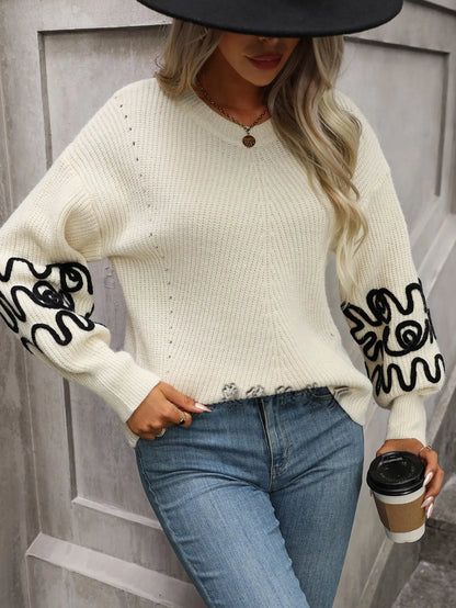 Autumn pullover knitted sweater