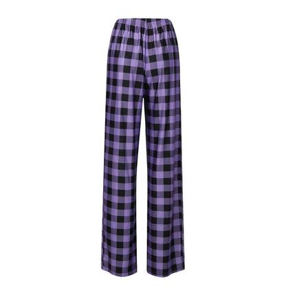 Cozy Plaid Wide Leg Streetwear Christmas Pants