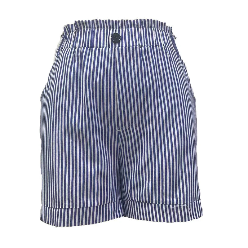 Striped Summer Casual Shorts with Pockets