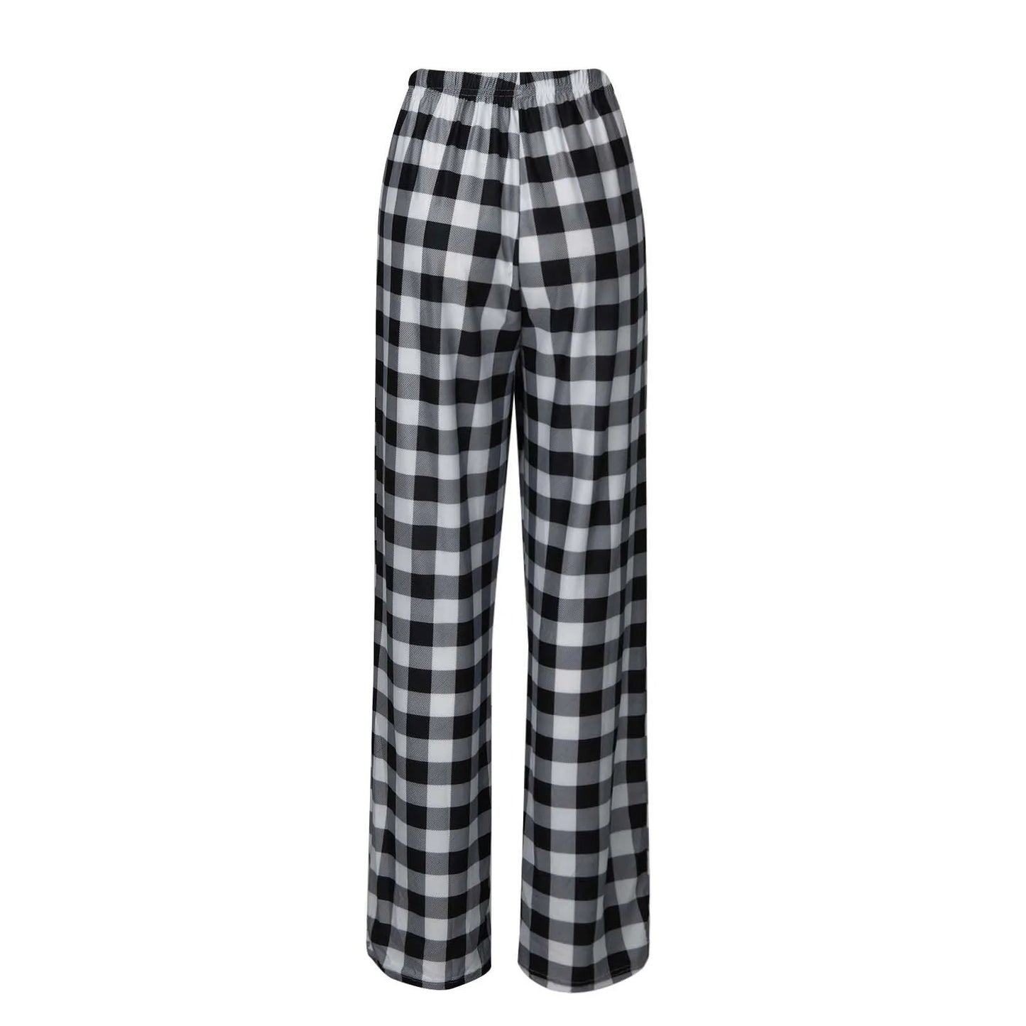 Cozy Plaid Wide Leg Streetwear Christmas Pants