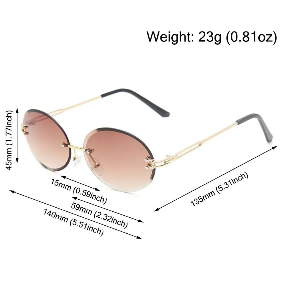 Vintage Metal Sunglasses with Gradient Lens 