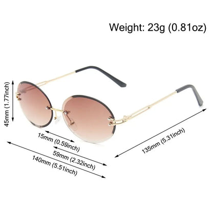 Vintage Metal Sunglasses with Gradient Lens 