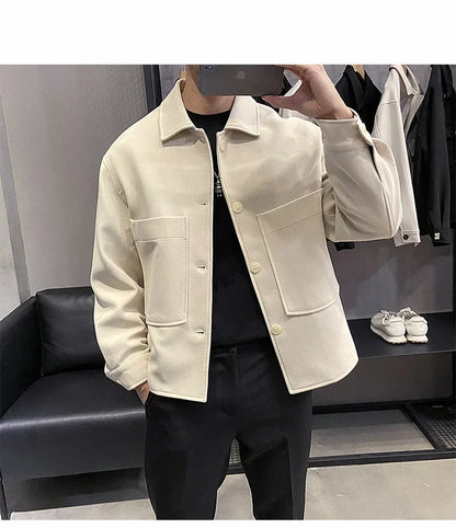 Versatile Woolen Casual Lapel Jacket