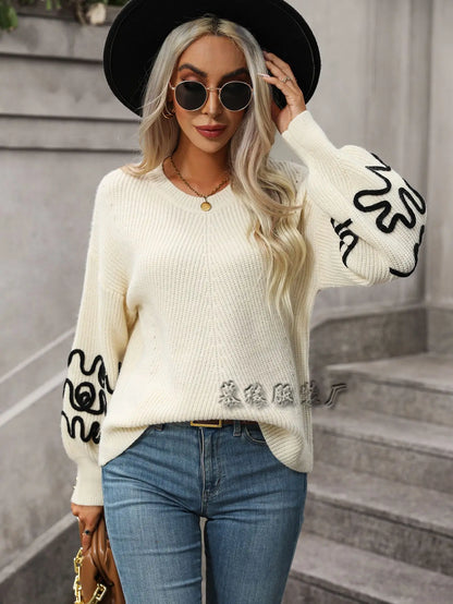 Autumn pullover knitted sweater