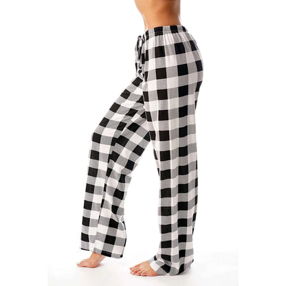 Cozy Plaid Wide Leg Streetwear Christmas Pants