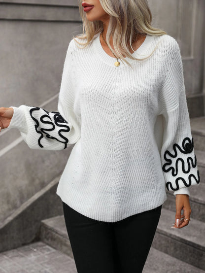 Autumn pullover knitted sweater