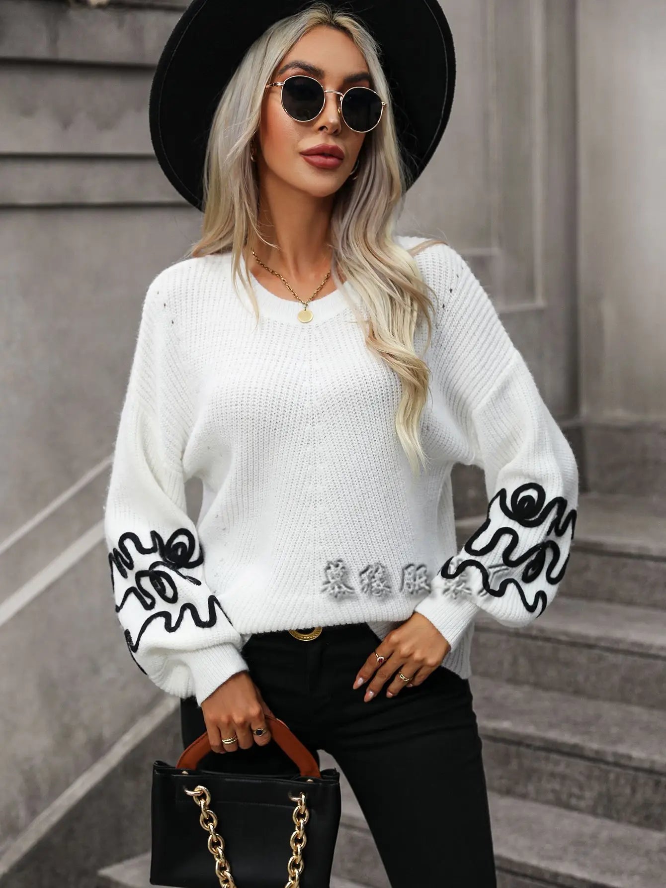 Autumn pullover knitted sweater