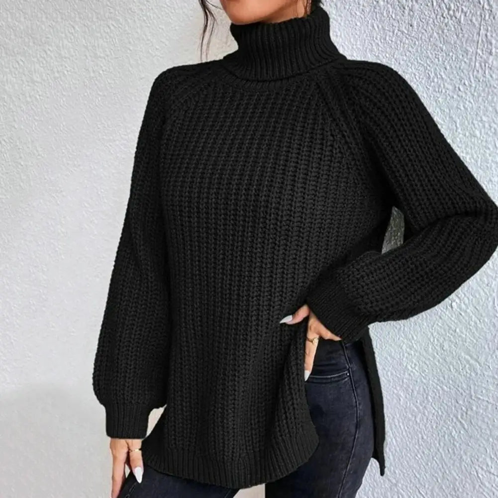 Long Sleeve Sweater with Side Split Hem