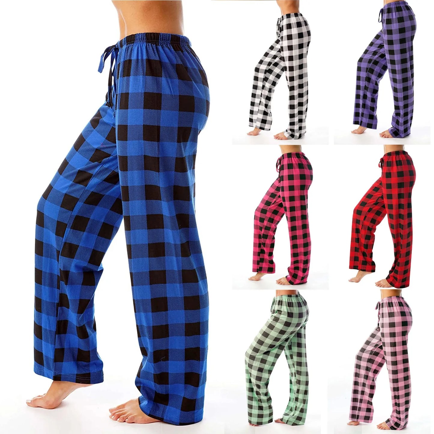 Cozy Plaid Wide Leg Streetwear Christmas Pants