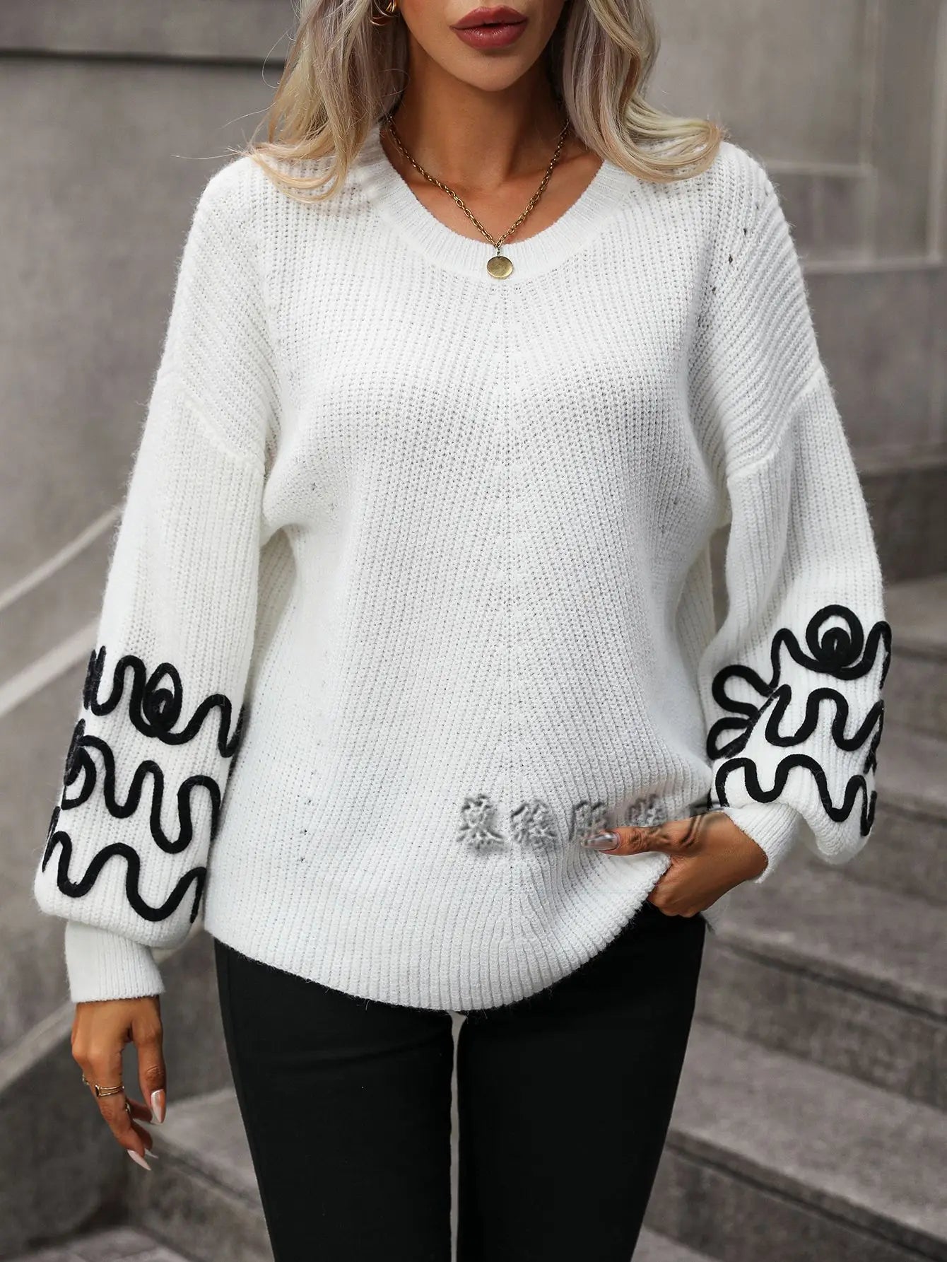 Autumn pullover knitted sweater