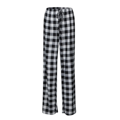 Cozy Plaid Wide Leg Streetwear Christmas Pants