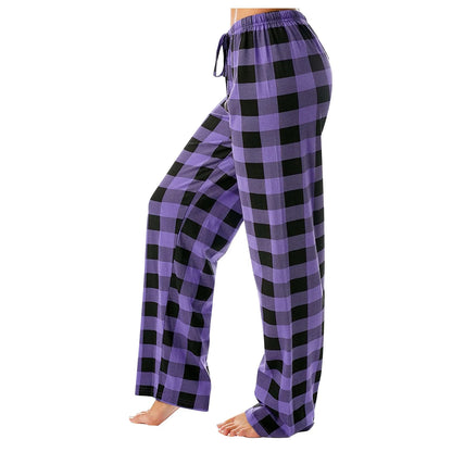 Cozy Plaid Wide Leg Streetwear Christmas Pants