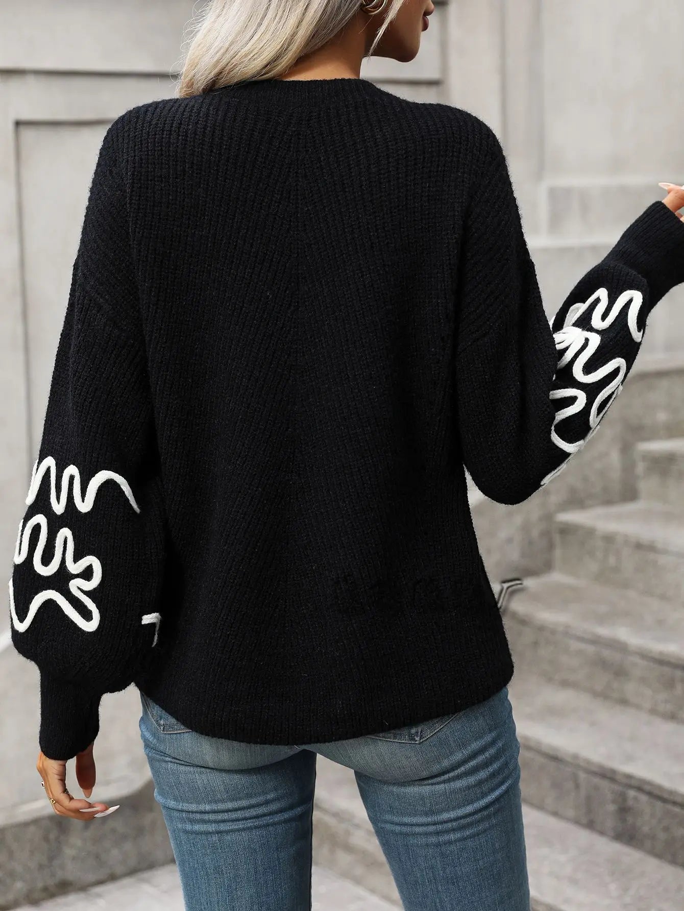 Autumn pullover knitted sweater