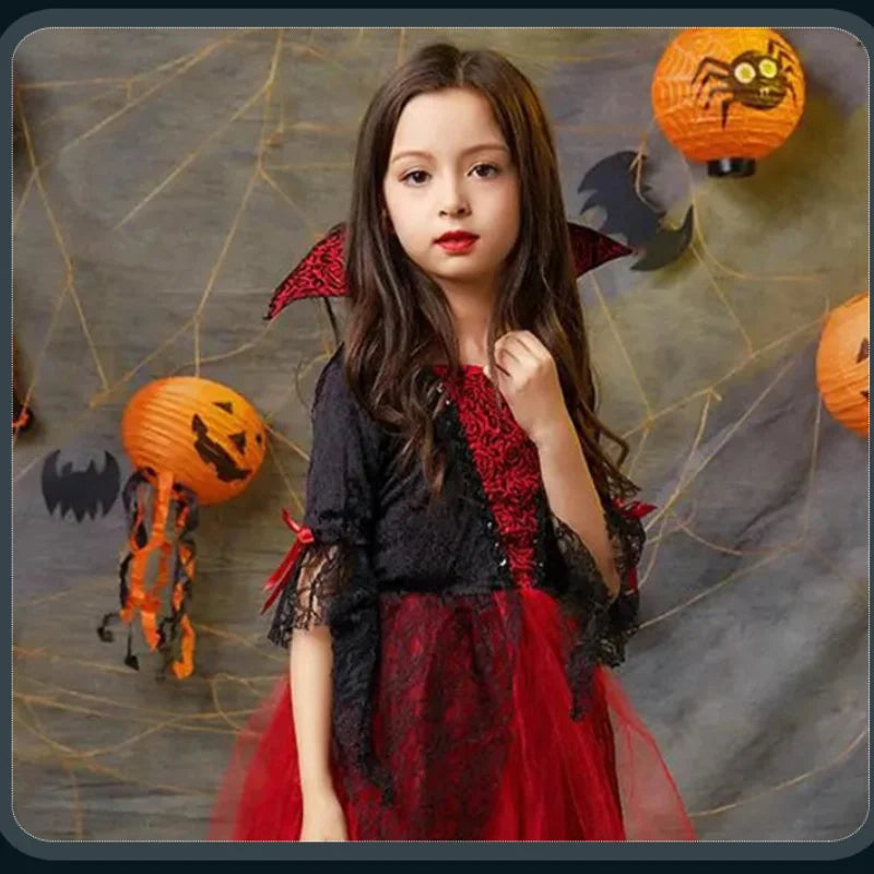 Halloween Girls Cosplay Vampire kids Dress