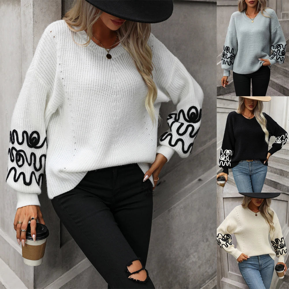 Autumn pullover knitted sweater