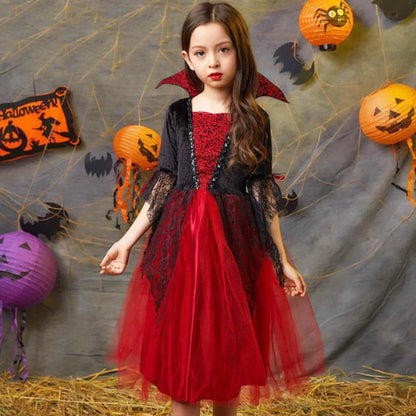 Halloween Girls Cosplay Vampire kids Dress