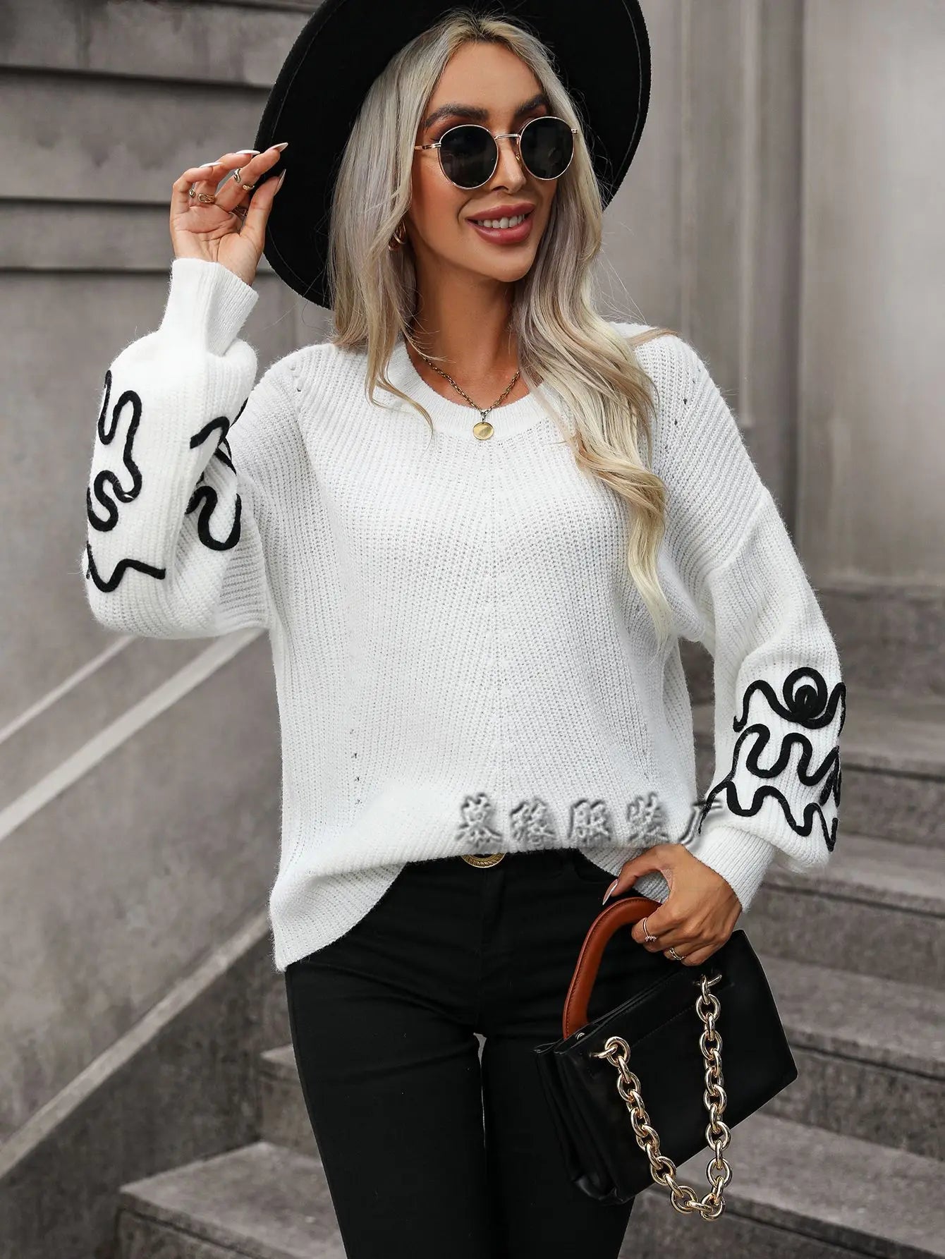 Autumn pullover knitted sweater