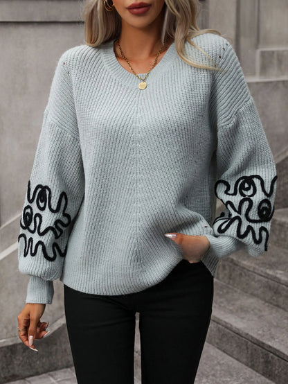 Autumn pullover knitted sweater