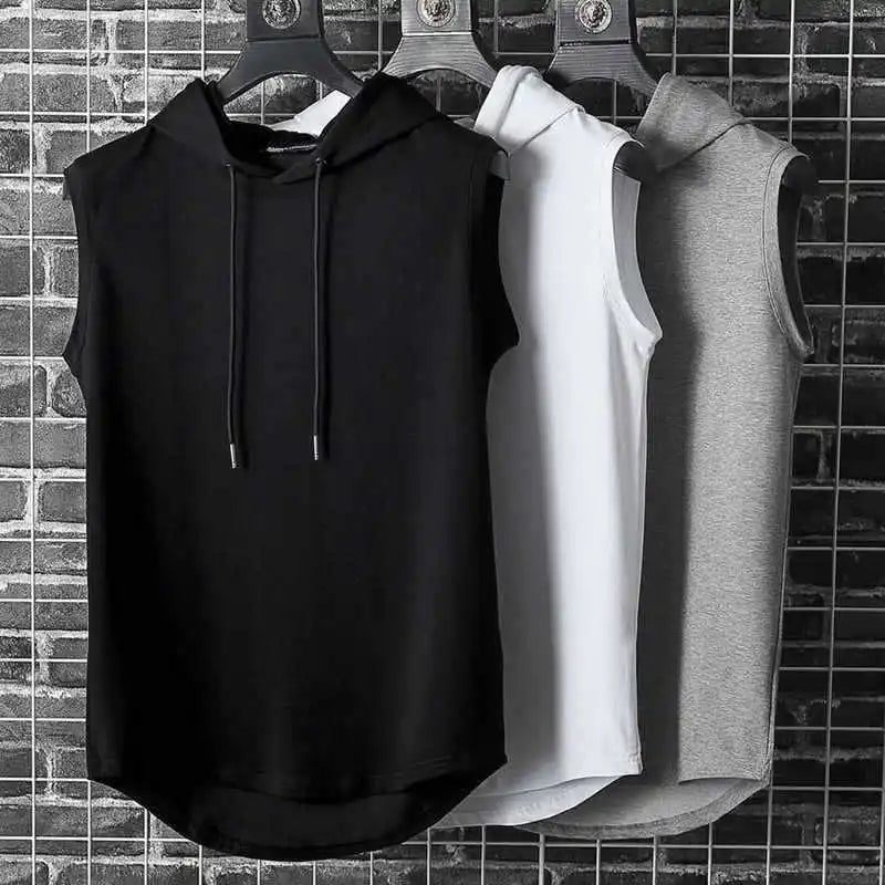 Hip Hop Hooded Tank Tops for Men