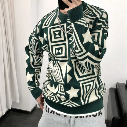 "FluxWave" Autumn Contrast Color Sweater