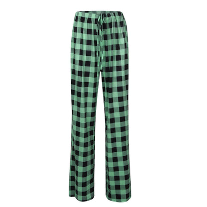 Cozy Plaid Wide Leg Streetwear Christmas Pants