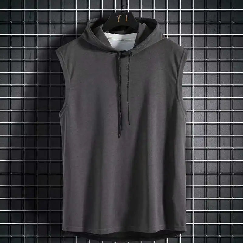 Hip Hop Hooded Tank Tops for Men