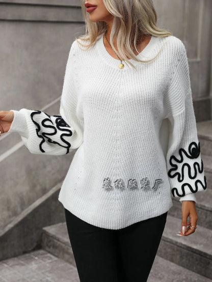 Autumn pullover knitted sweater