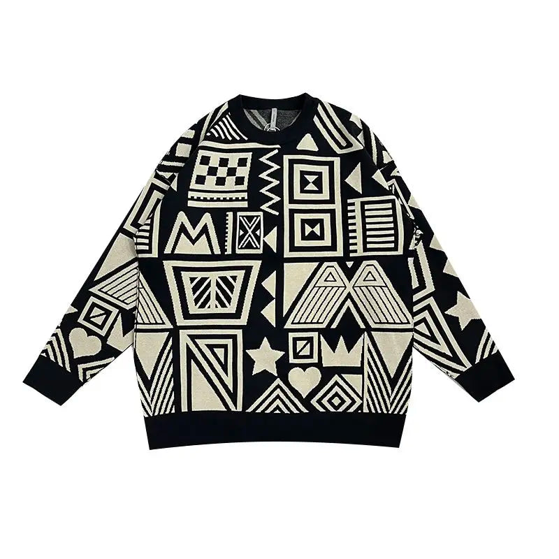 "FluxWave" Autumn Contrast Color Sweater