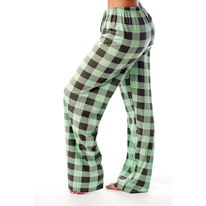 Cozy Plaid Wide Leg Streetwear Christmas Pants