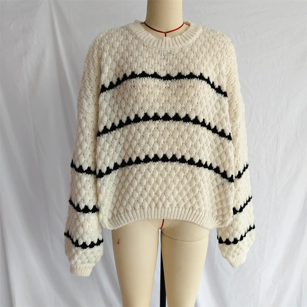 Cozy Striped Knit Sweater Top