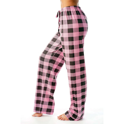 Cozy Plaid Wide Leg Streetwear Christmas Pants