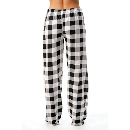 Cozy Plaid Wide Leg Streetwear Christmas Pants