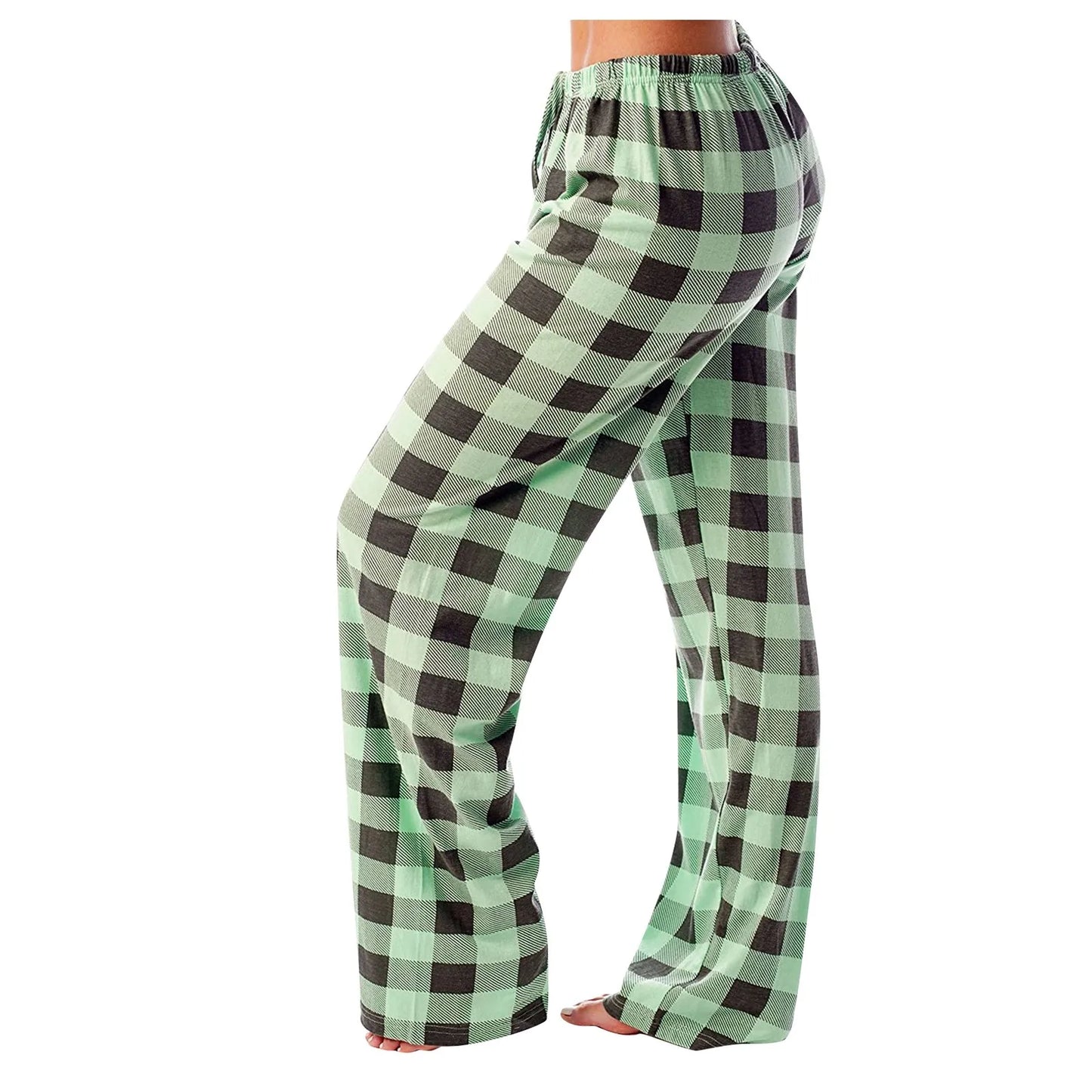 Cozy Plaid Wide Leg Streetwear Christmas Pants