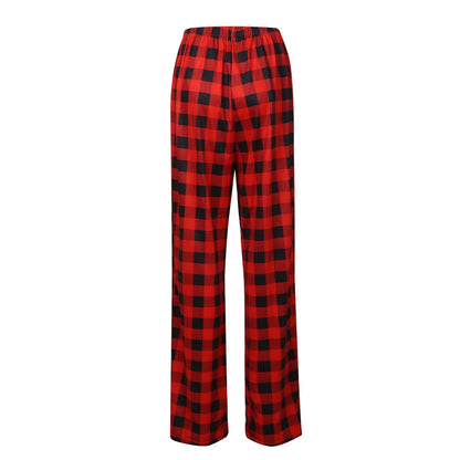 Cozy Plaid Wide Leg Streetwear Christmas Pants