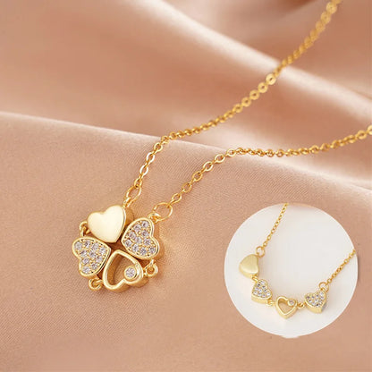 "LuckyCharm" 4-in-1 Clover Heart Necklace