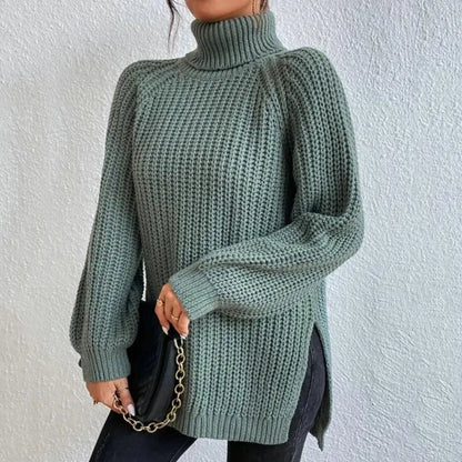 Long Sleeve Sweater with Side Split Hem