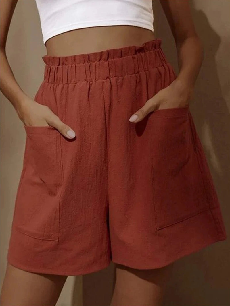 Summer High Waist Wide Leg Casual Shorts