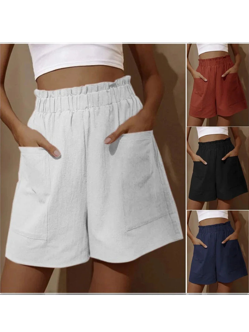 Summer High Waist Wide Leg Casual Shorts