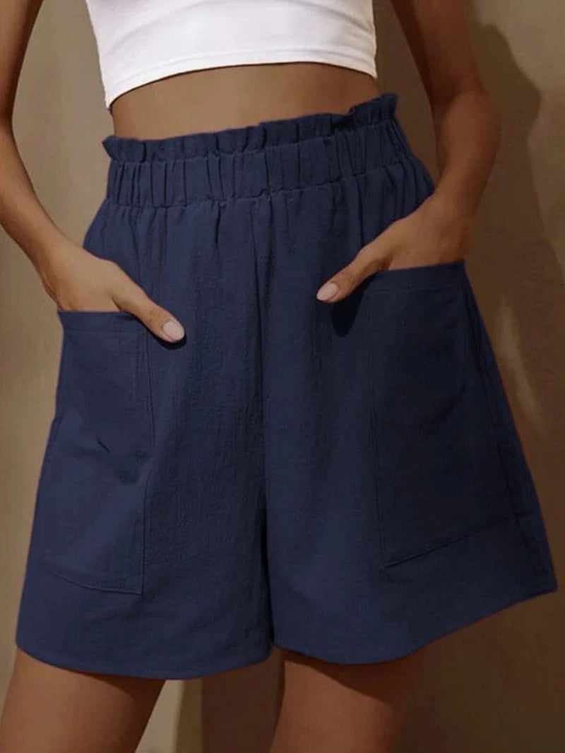 Summer High Waist Wide Leg Casual Shorts