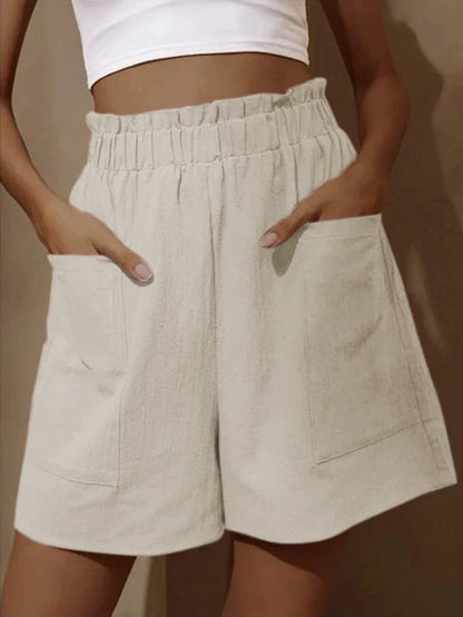 Summer High Waist Wide Leg Casual Shorts